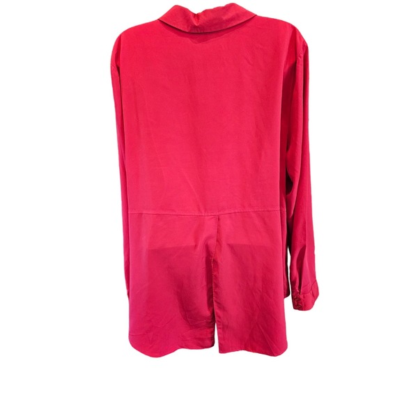 Lane Bryant size 18/20 career casual red tunic button up split back top ^ - Picture 2 of 6